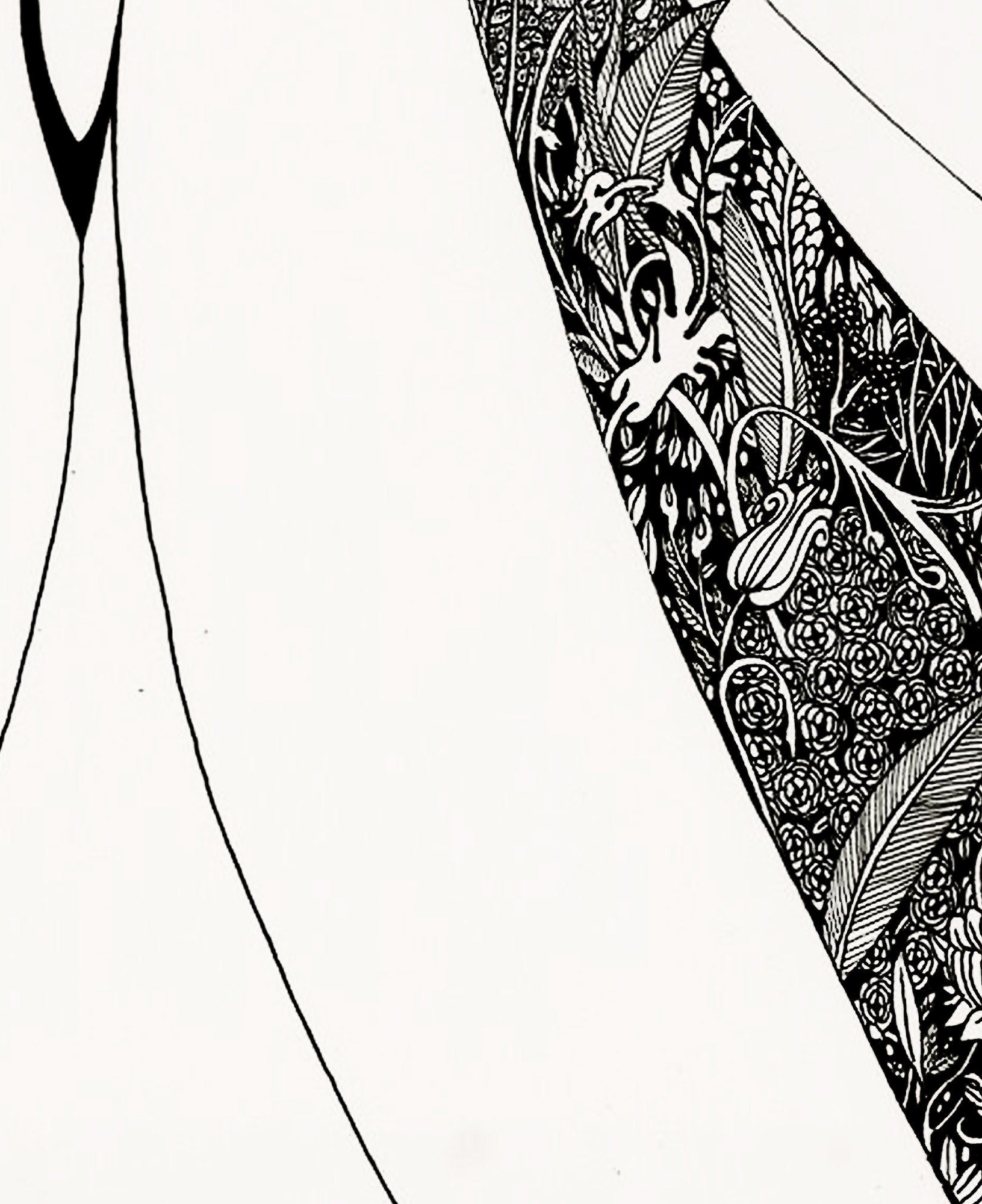 Nine Of Pentacles - Tarot Card Print - The 9 Of Pentacles Aubrey Beardsley Illustration Card Poster, No Frame