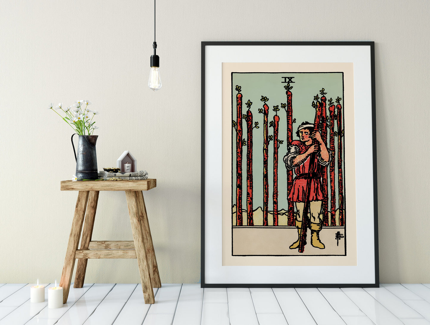 Nine of Wands - Tarot Card Print - The 9 of Wands Card Poster, No Frame