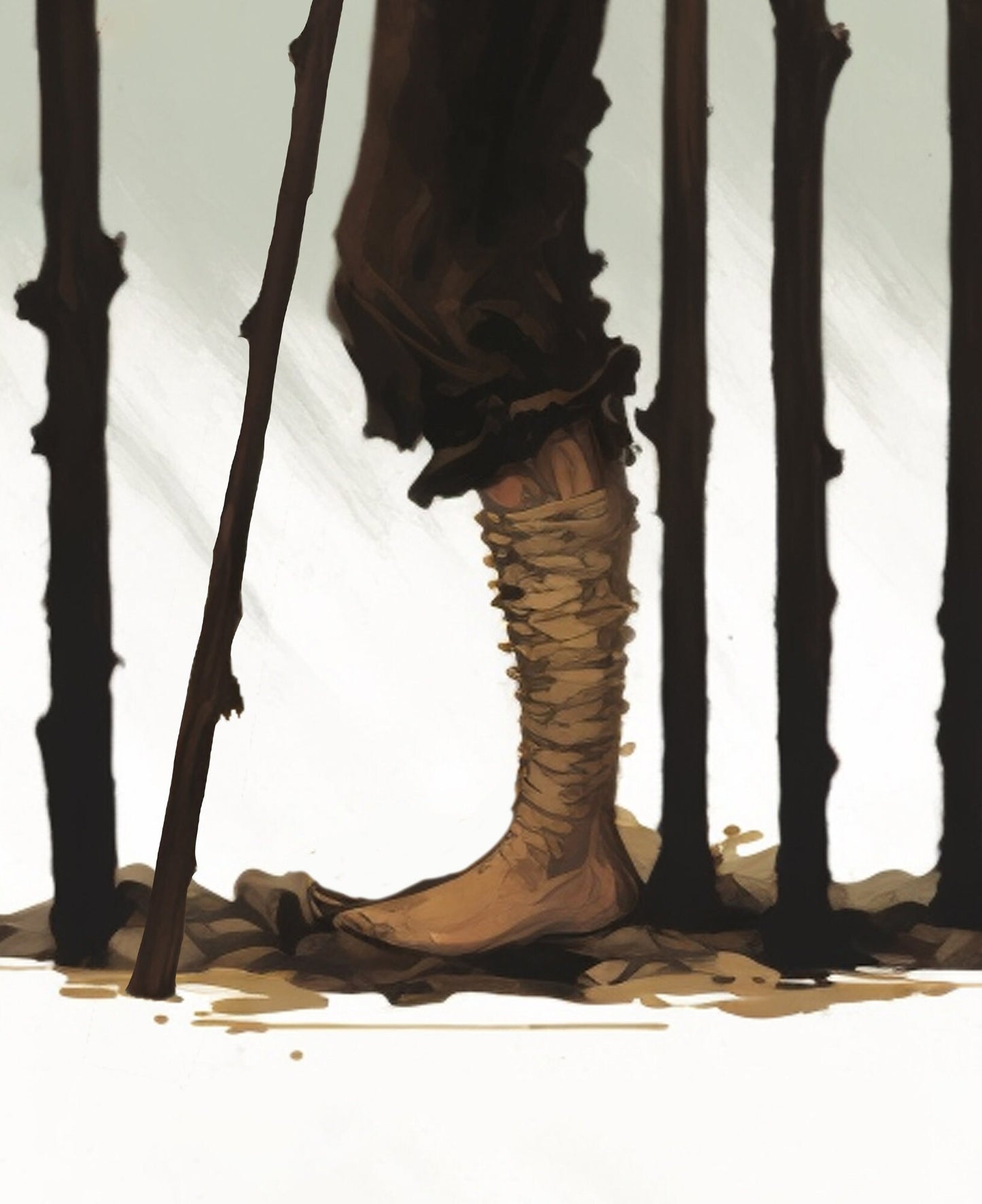 Nine of Wands - The Green Menagerie Tarot Card Print - The 9 of Wands Card Poster, No Frame