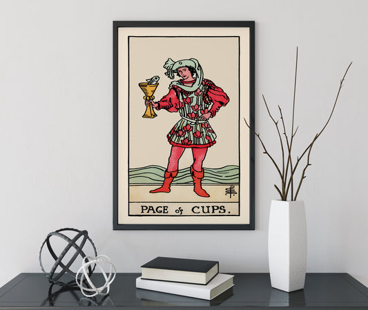 Page of Cups- Tarot Card Print - The Page of Cups Card Poster, No Frame