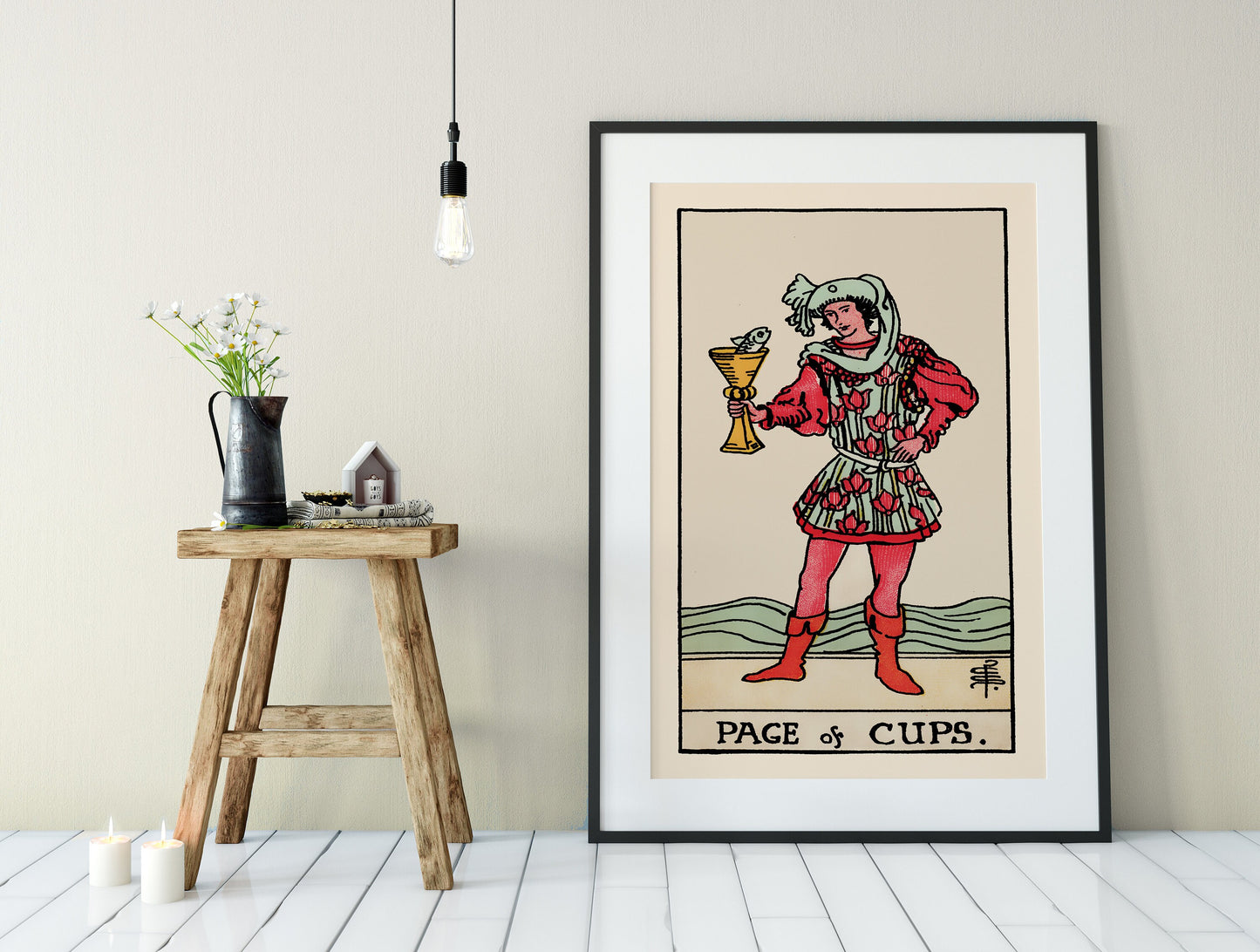 Page of Cups- Tarot Card Print - The Page of Cups Card Poster, No Frame