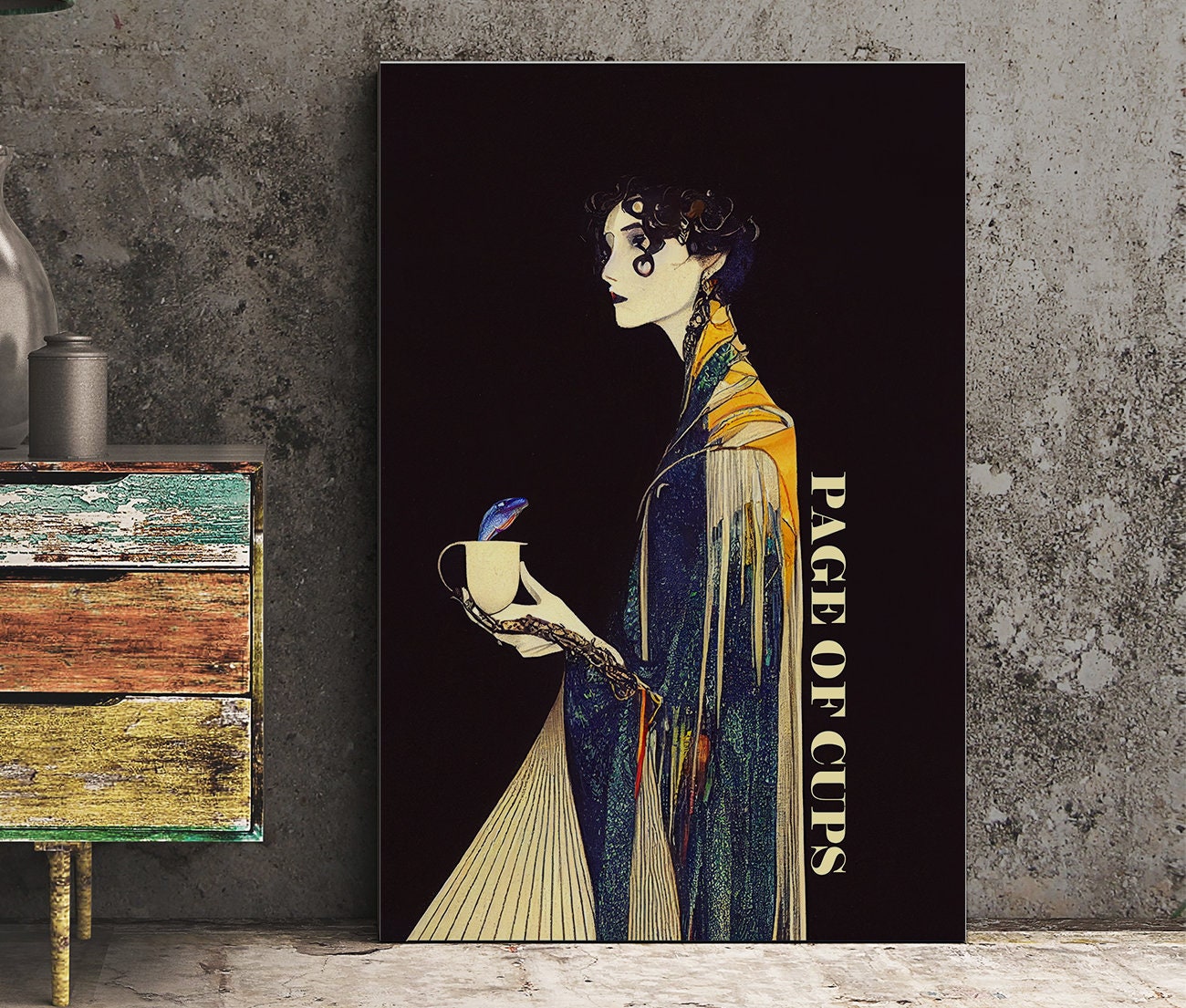 Page of Cups- Tarot Card Print - The Page of Cups Card Poster, No Frame