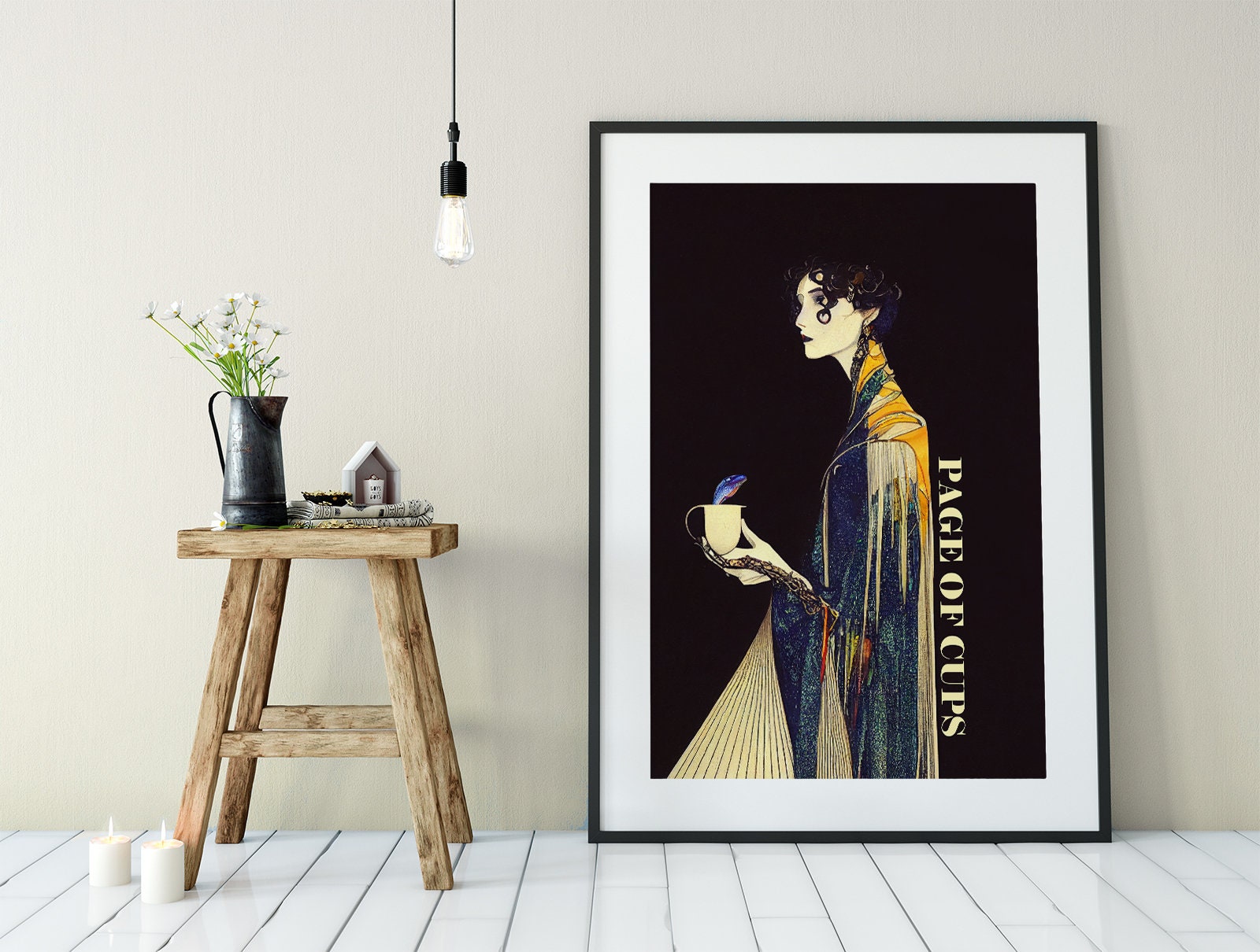 Page of Cups- Tarot Card Print - The Page of Cups Card Poster, No Frame