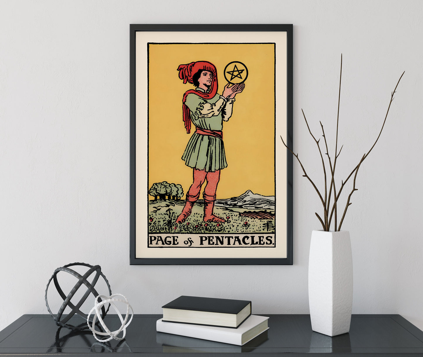 Page of Pentacles - Tarot Card Print - The Page of Pentacles Card Poster, No Frame