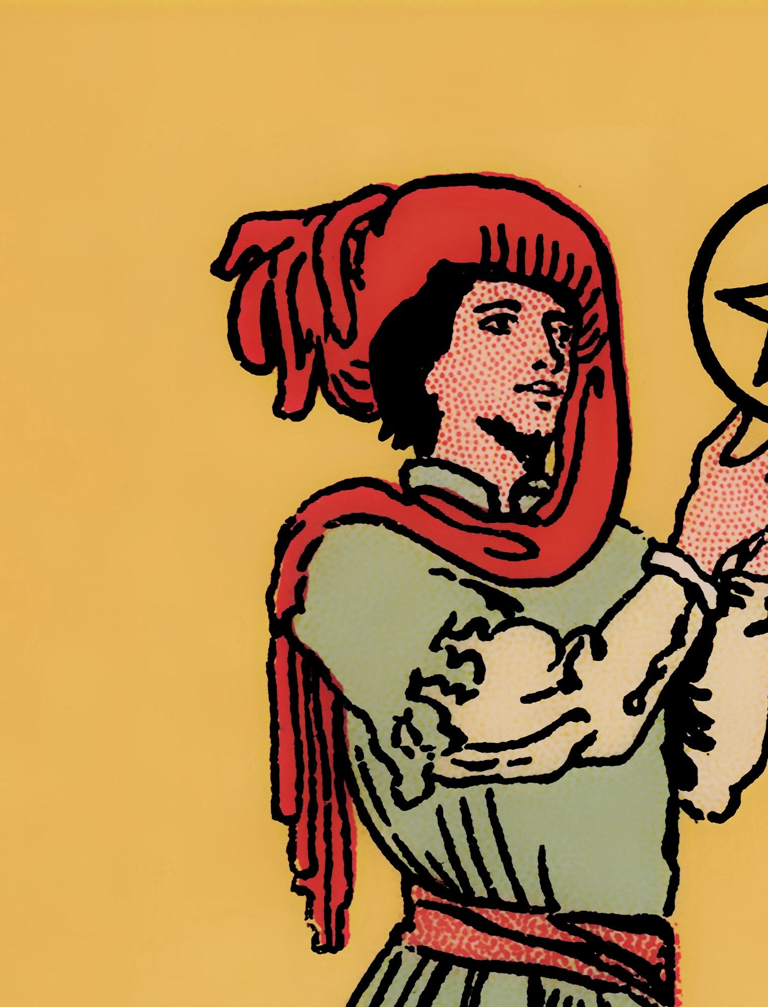 Page of Pentacles - Tarot Card Print - The Page of Pentacles Card Poster, No Frame