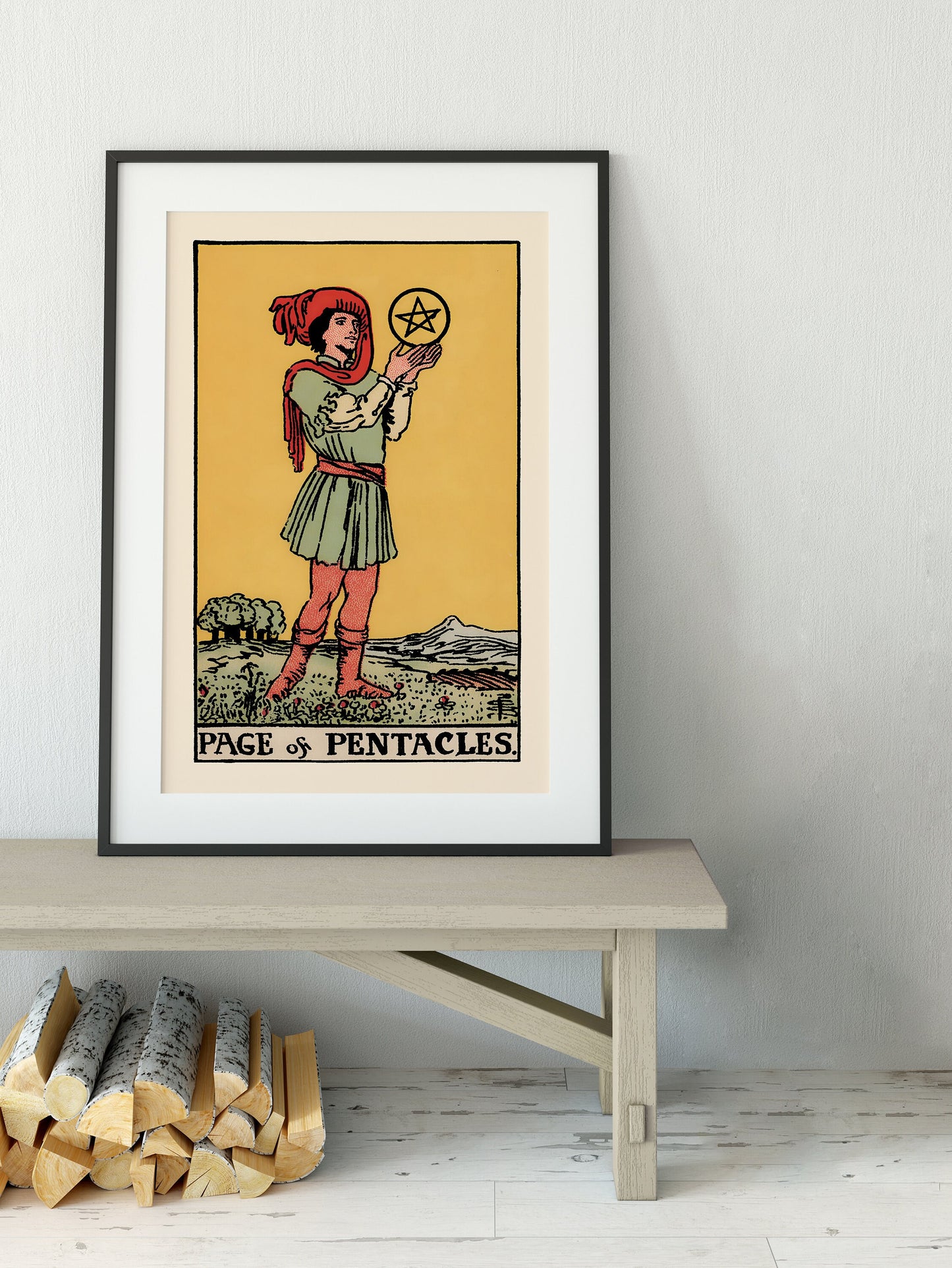 Page of Pentacles - Tarot Card Print - The Page of Pentacles Card Poster, No Frame