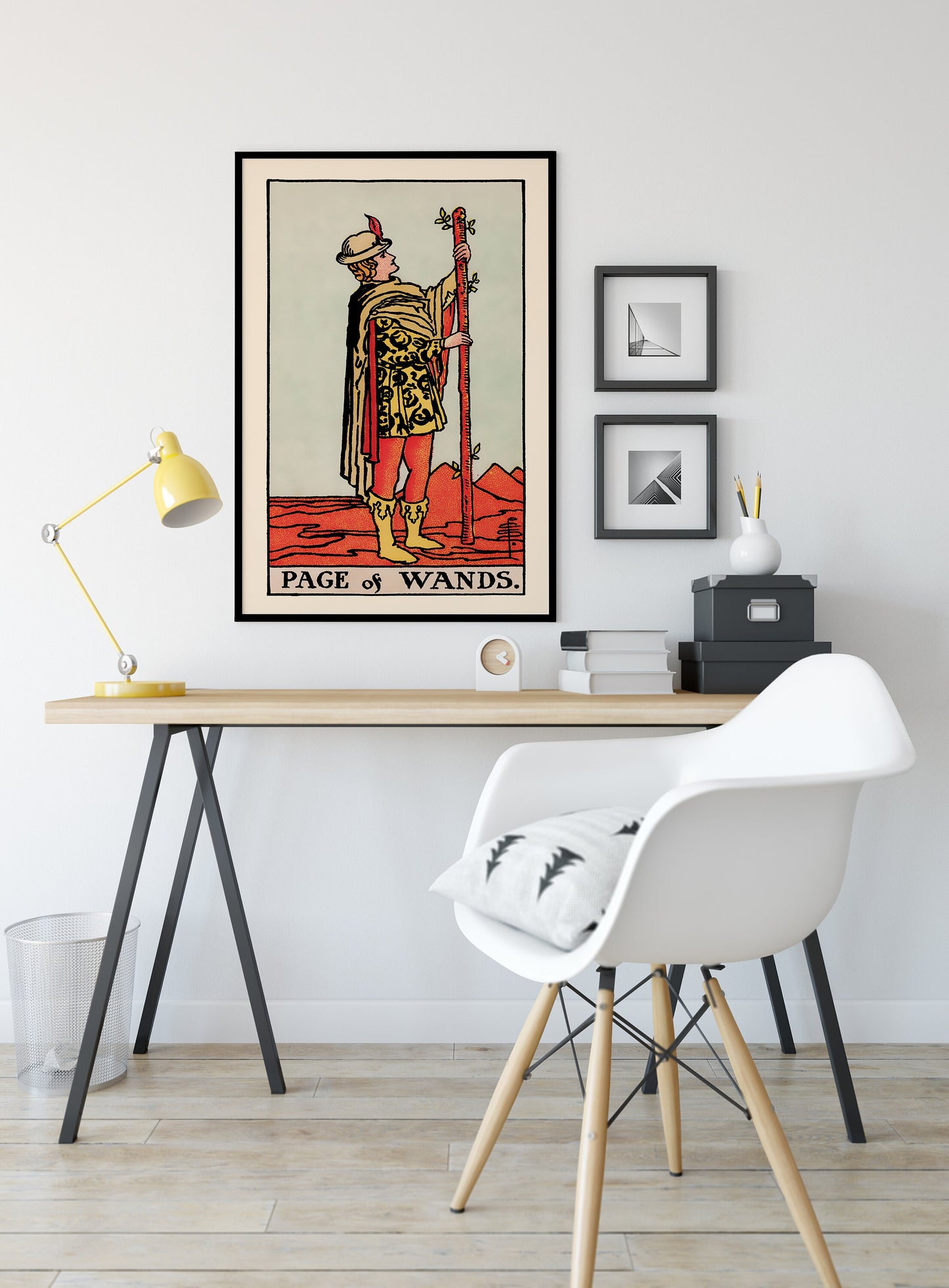 Page of Wands- Tarot Card Print - The Page of Wands Card Poster, No Frame