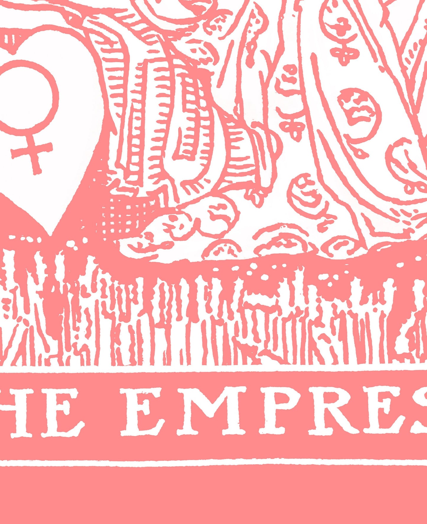 The Empress - Tarot Card Print - The Empress Card Pink and White Poster, No Frame