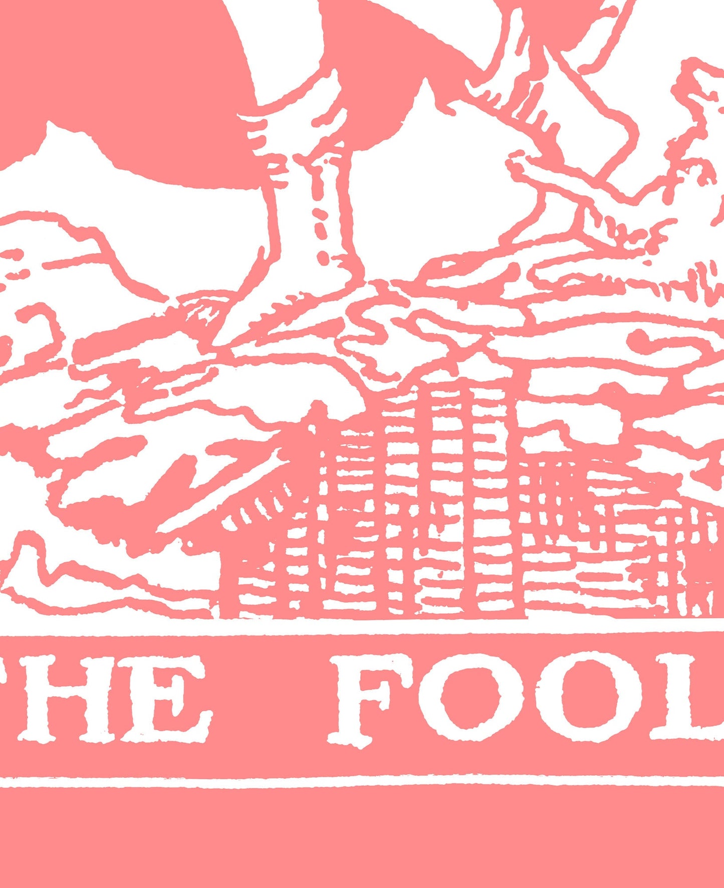 The Fool - Tarot Card Print - The Fool Card Pink and White Poster, No Frame