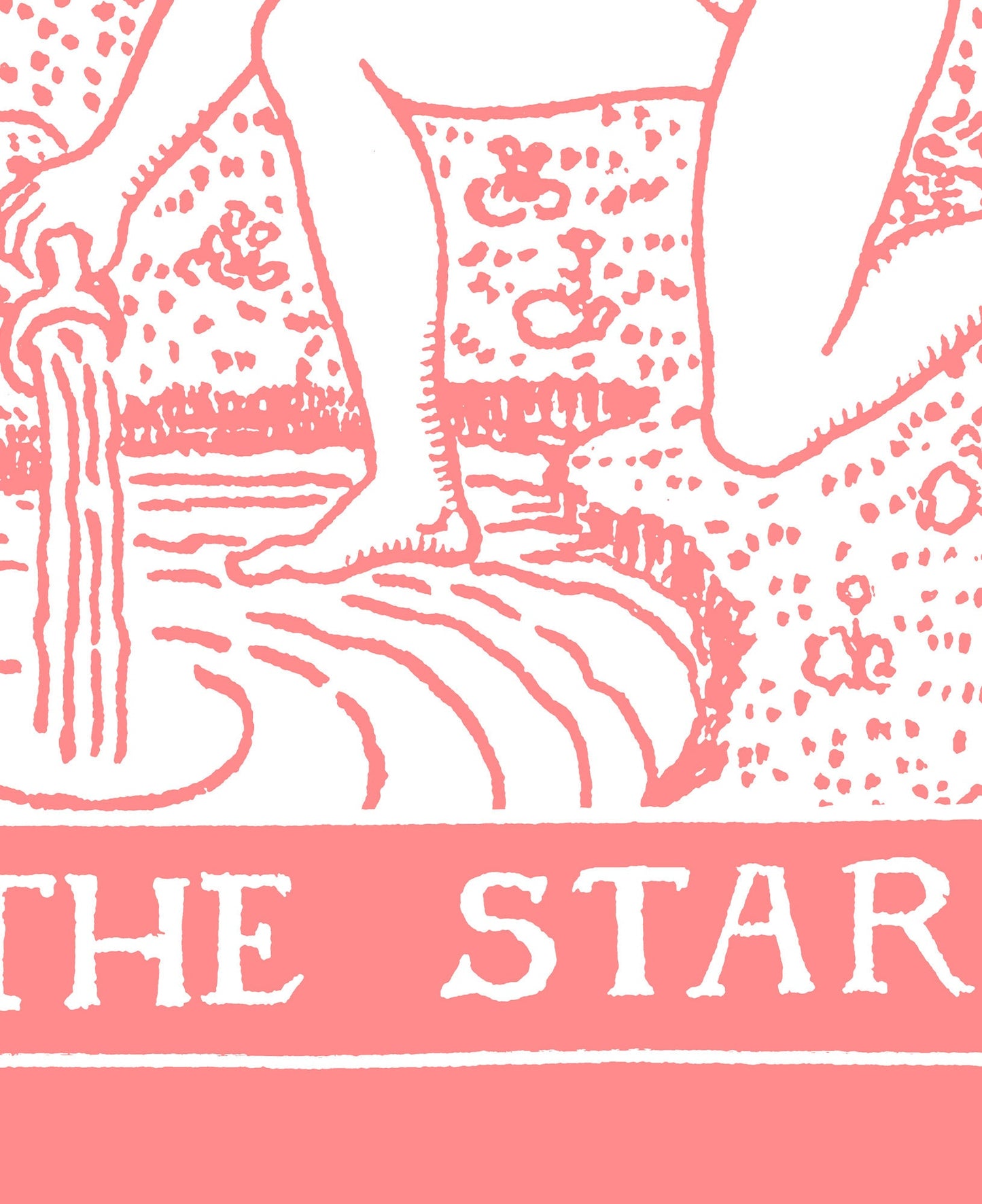 The Star - Tarot Card Print - The Star Pink and White Poster, No Frame