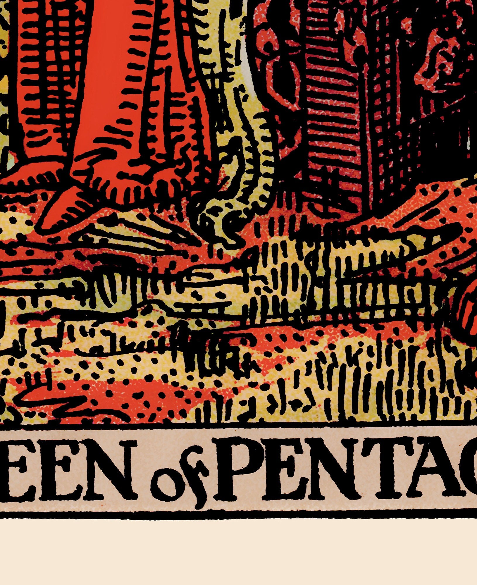 Queen Of Pentacles- Tarot Card Print - The Blue Sky Queen Of Pentacles Card Poster, No Frame