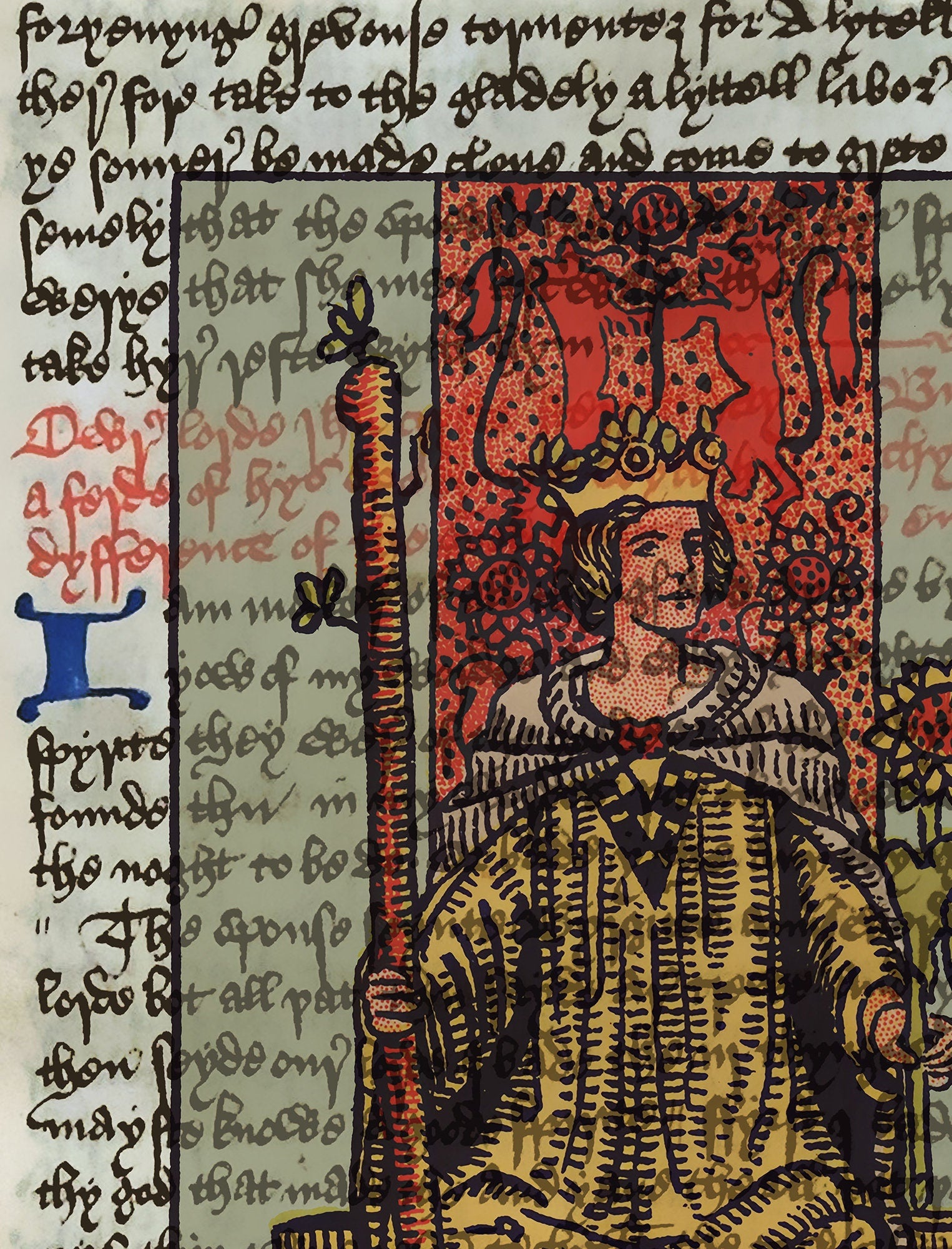 Queen of Wands Tarot Card Print - The Queen of Wands Poster, Tarot Card Poster, Tarot art, Tarot wall art, Tarot Gift, Major Arcana