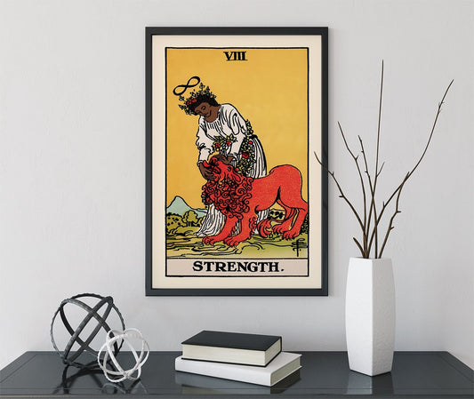 Strength- Tarot Card Print - The Strength Black Woman Card Poster, No Frame