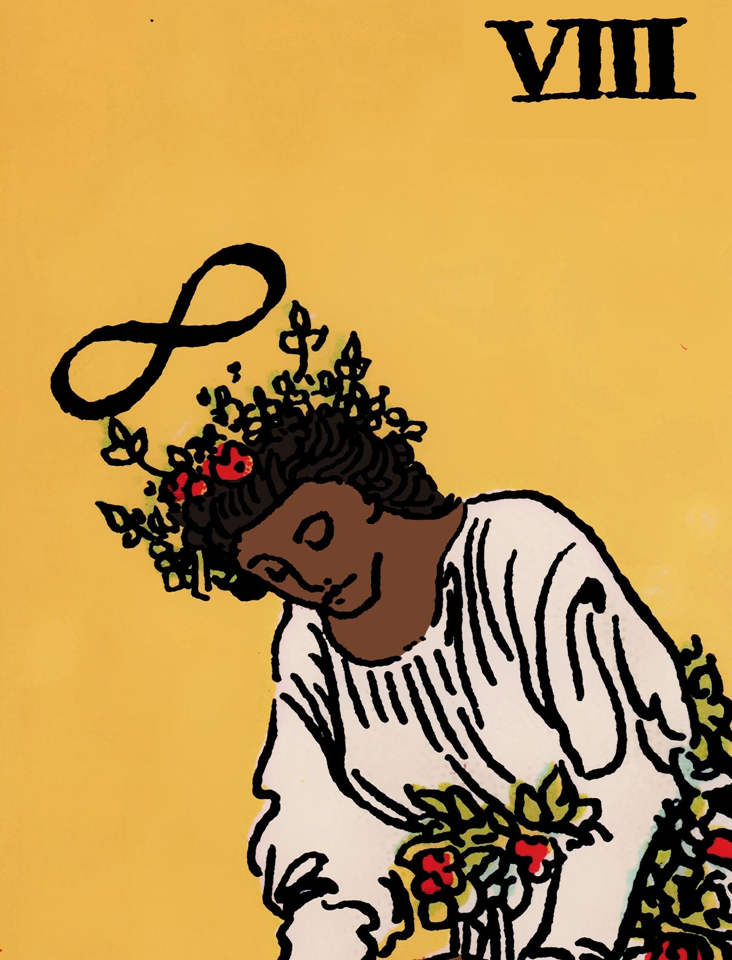 Strength- Tarot Card Print - The Strength Black Woman Card Poster, No Frame