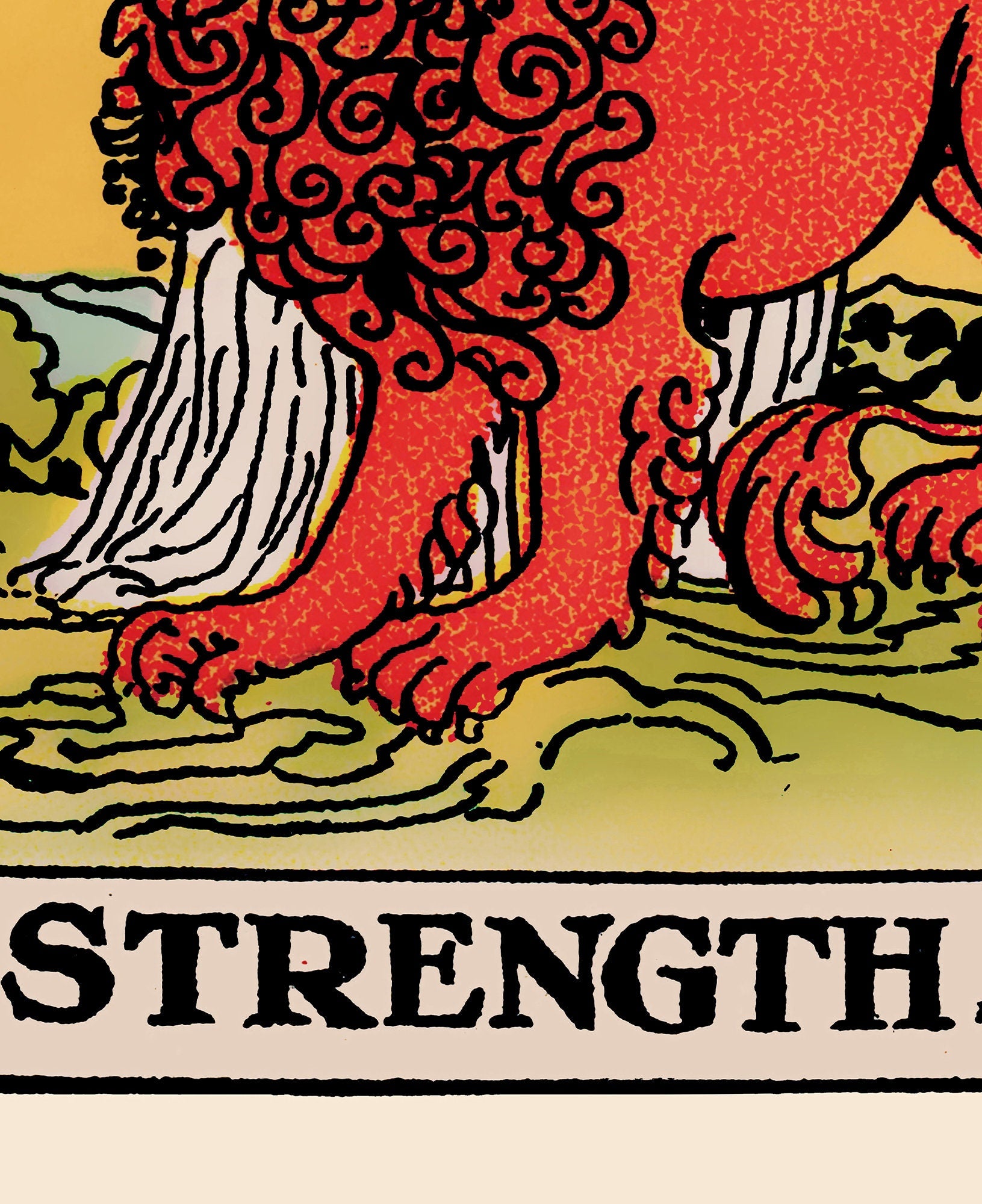 Strength- Tarot Card Print - The Strength Black Woman Card Poster, No Frame