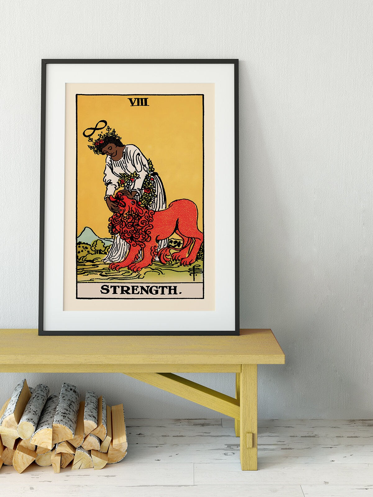 Strength- Tarot Card Print - The Strength Black Woman Card Poster, No Frame