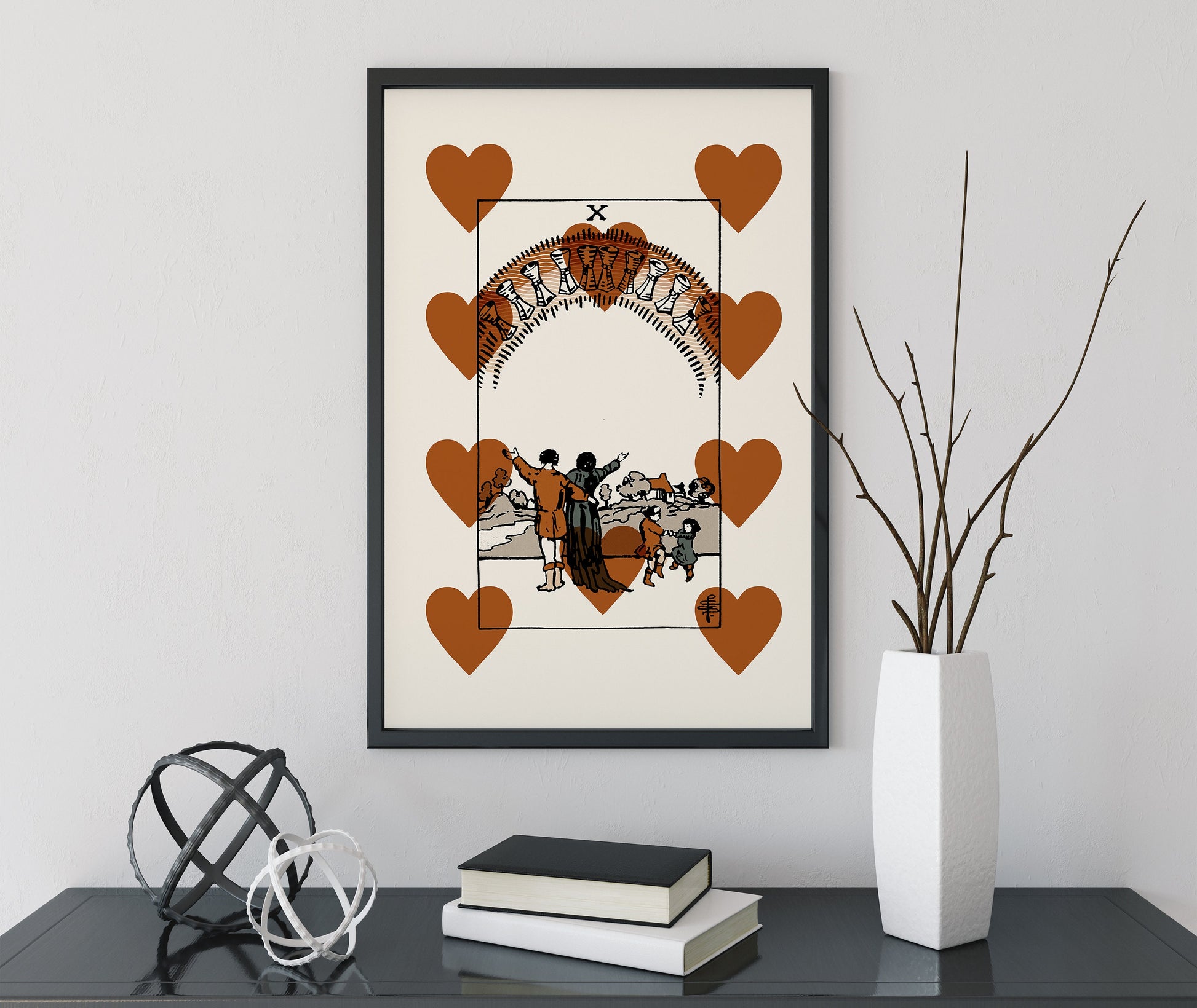 Ten Of Cups - Tarot Card neutral Vibe Print - The 10 Of Cups Playing Card Poster Eclectic Tarot, No Frame