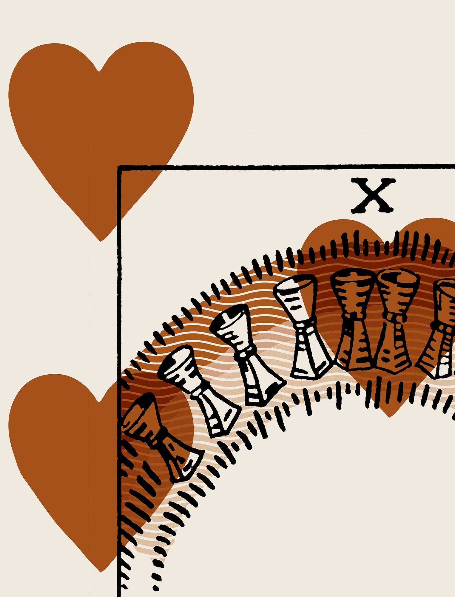 Ten Of Cups - Tarot Card neutral Vibe Print - The 10 Of Cups Playing Card Poster Eclectic Tarot, No Frame