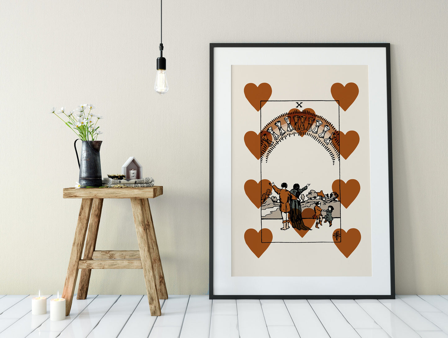 Ten Of Cups - Tarot Card neutral Vibe Print - The 10 Of Cups Playing Card Poster Eclectic Tarot, No Frame