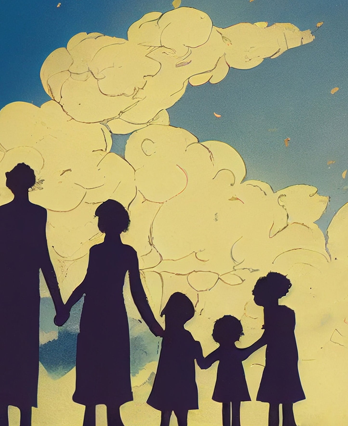 Ten Of Cups - Tarot Card Print - The 10 Of Cups from the Green Menagerie Deck Card Poster, No Frame