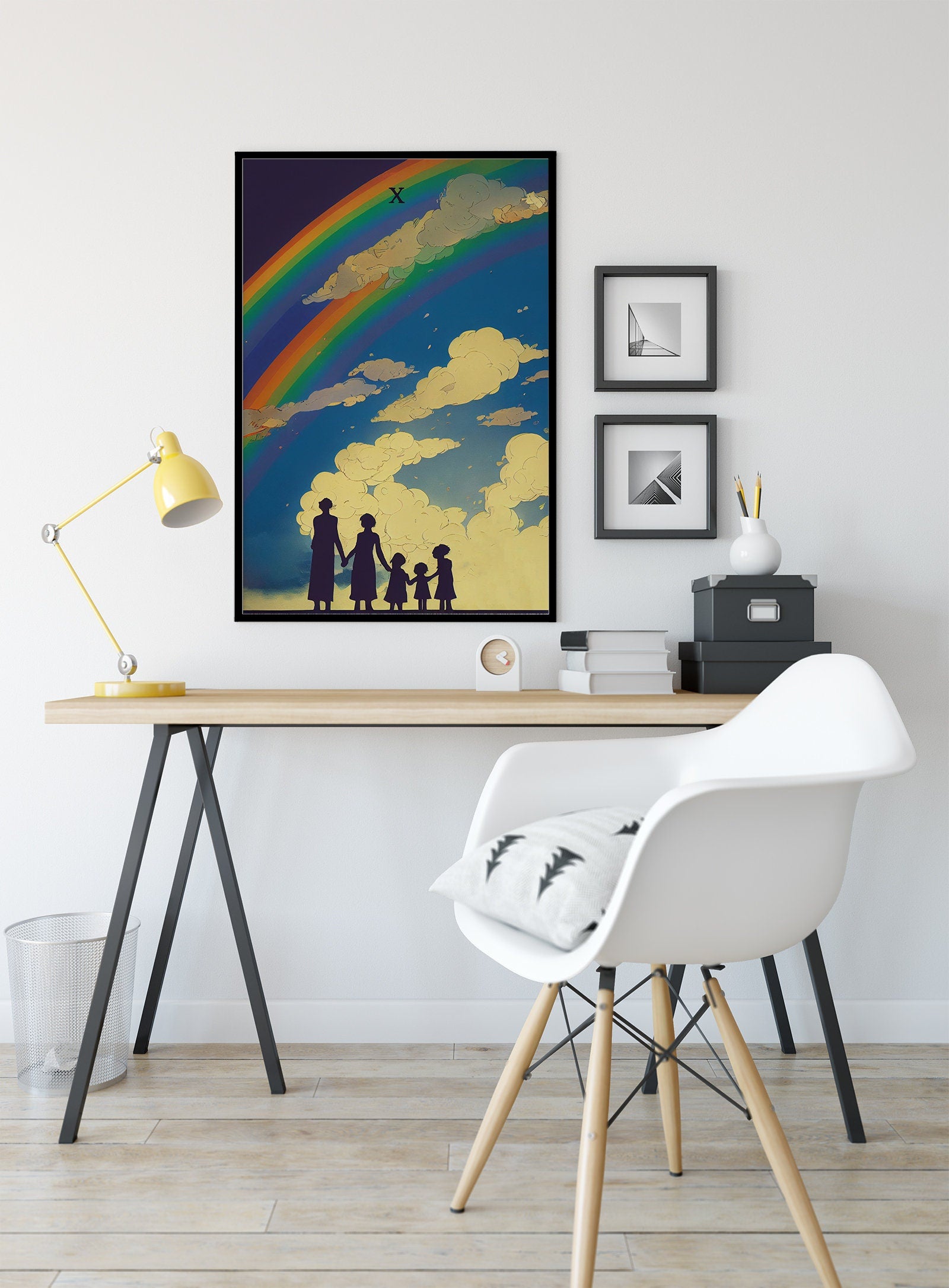 Ten Of Cups - Tarot Card Print - The 10 Of Cups from the Green Menagerie Deck Card Poster, No Frame