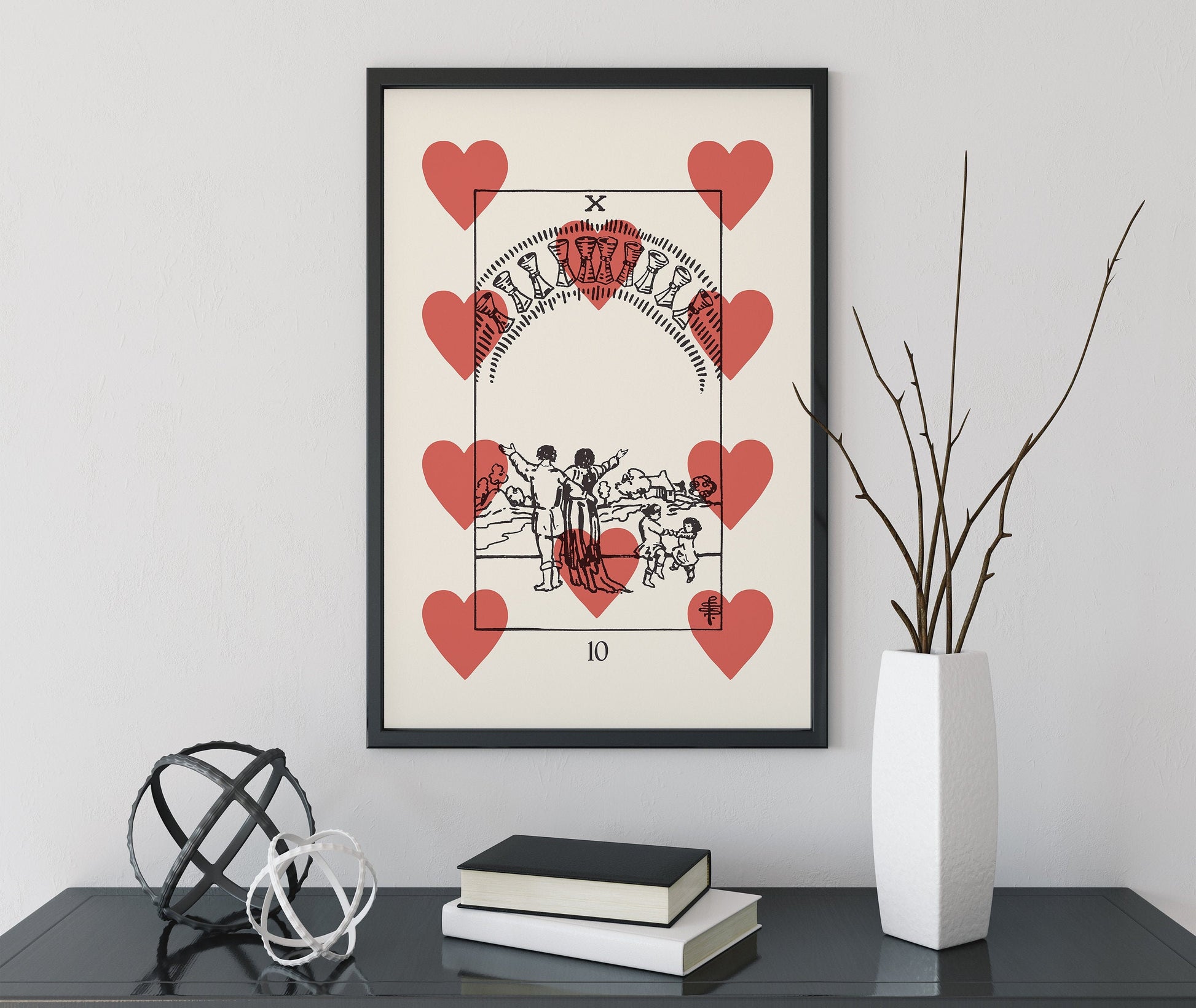 Ten Of Cups - Tarot Card Print - The 10 Of Cups Playing Card Poster, No Frame