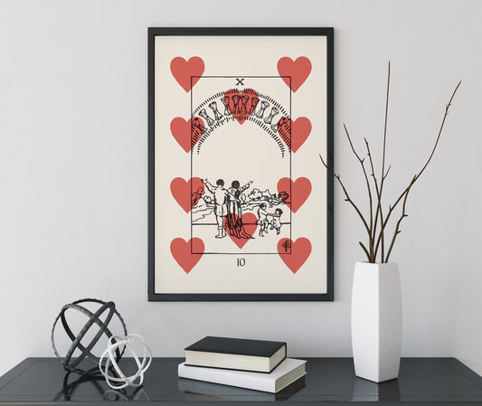 Ten Of Cups - Tarot Card Print - The 10 Of Cups Playing Card Poster, No Frame