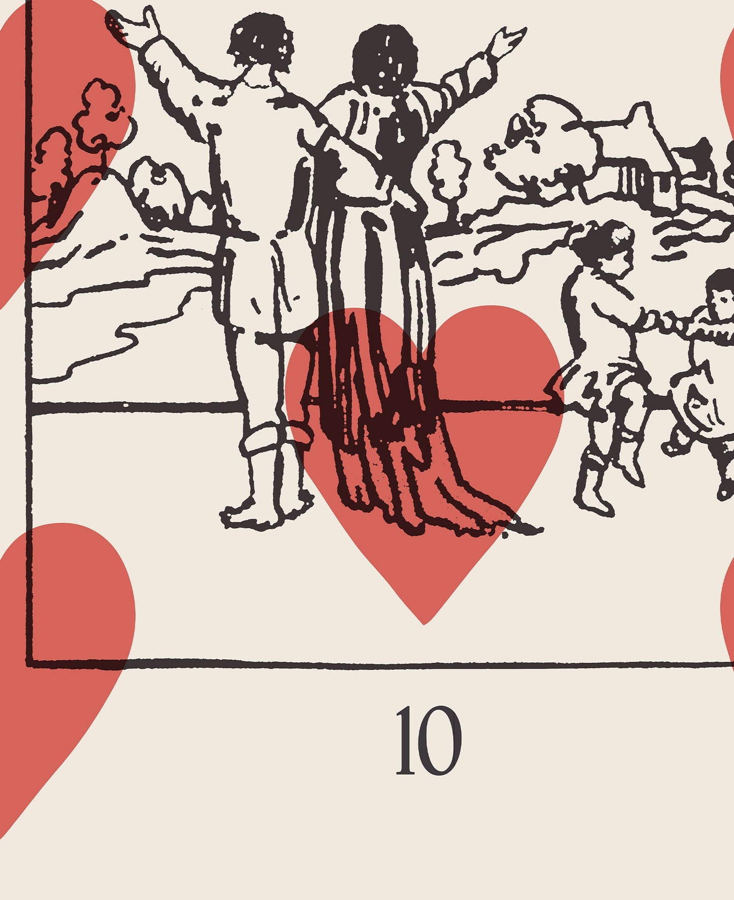 Ten Of Cups - Tarot Card Print - The 10 Of Cups Playing Card Poster, No Frame