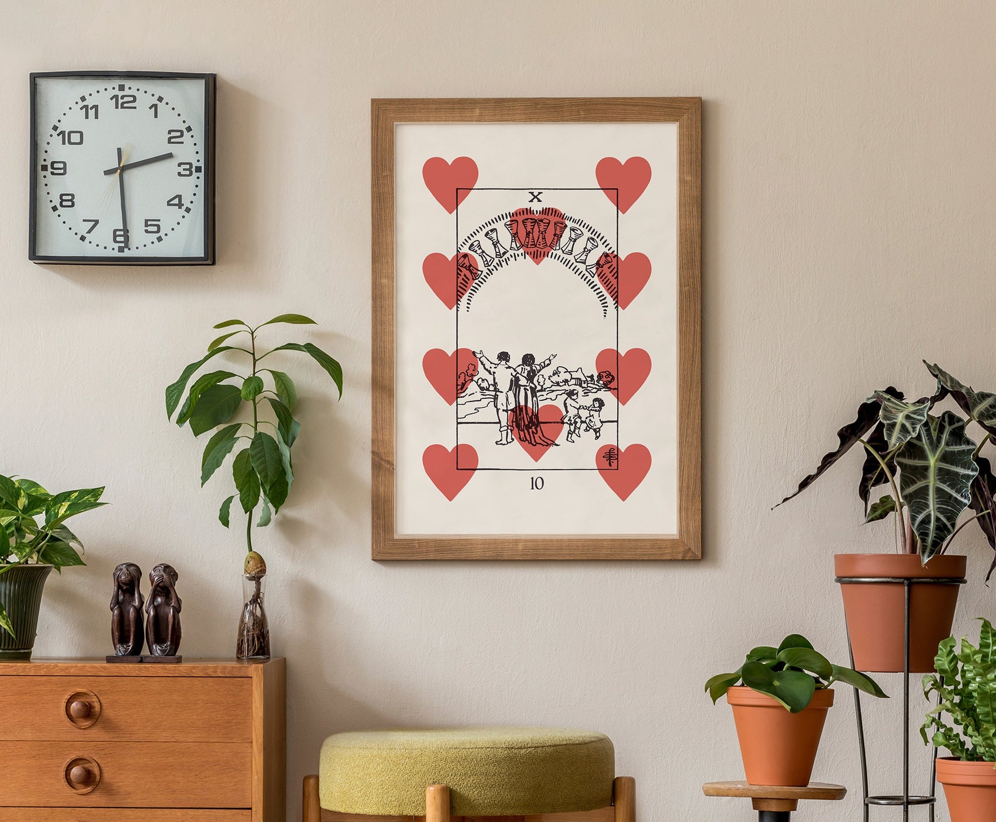 Ten Of Cups - Tarot Card Print - The 10 Of Cups Playing Card Poster, No Frame