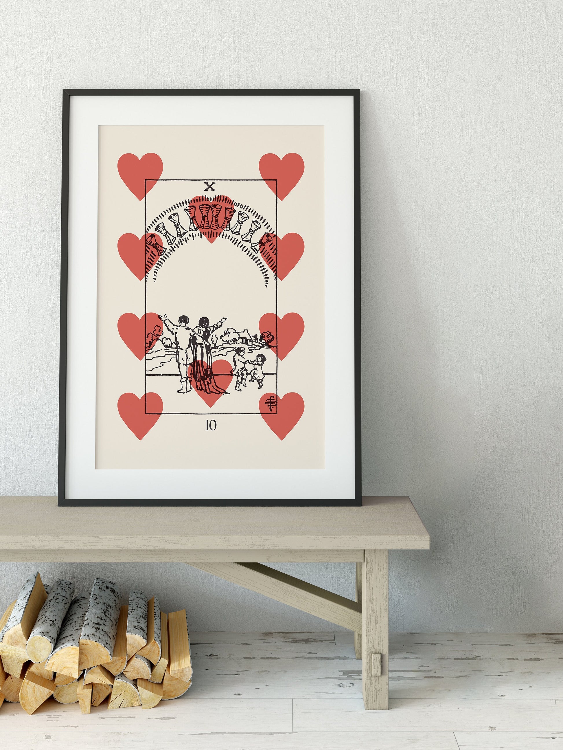 Ten Of Cups - Tarot Card Print - The 10 Of Cups Playing Card Poster, No Frame