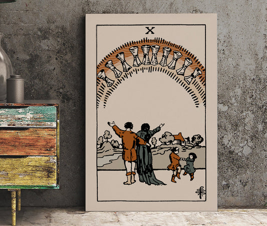 Ten Of Cups- Tarot Card Print - The 10 Of Cups Card Natural Vibe Poster, No Frame