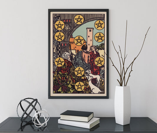 Ten of Pentacles - Tarot Card Print - The 10 of Pentacles Card Poster, No Frame