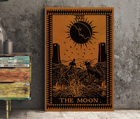 The Moon - Tarot Card Print - The Moon Terracotta Poster, No Frame