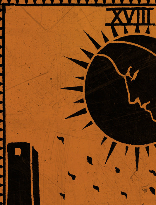 The Moon Tarot Card Print in Terracotta: Mystic Unframed Wall Art Poster for Elegant Home Decor by My Store