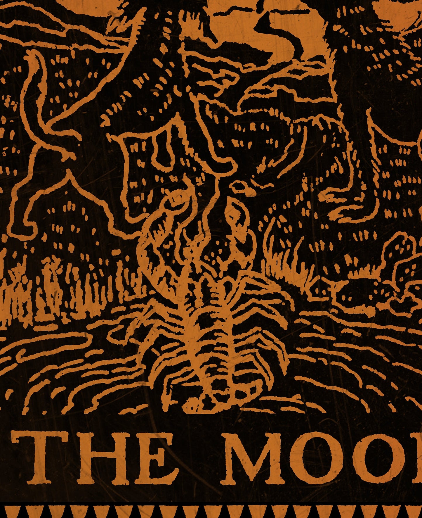 The Moon - Tarot Card Print - The Moon Terracotta Poster, No Frame