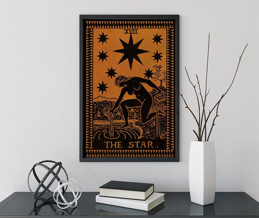 The Star Tarot Card - Tarot Card Print - The Star Terracotta Poster, No Frame
