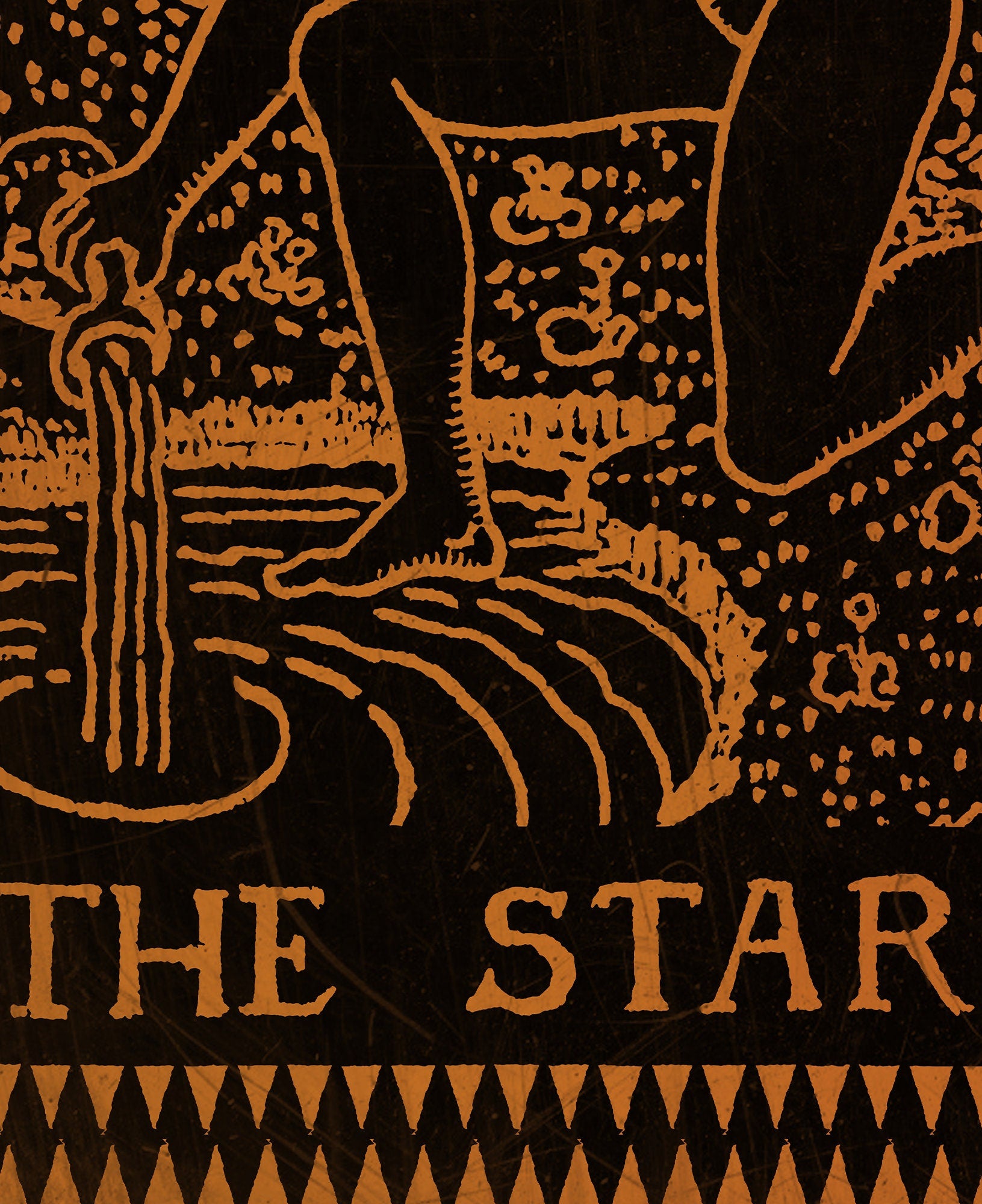The Star Tarot Card - Tarot Card Print - The Star Terracotta Poster, No Frame