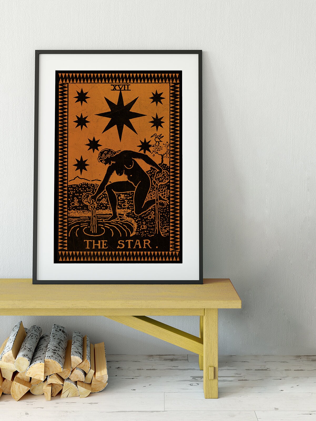 The Star Tarot Card - Tarot Card Print - The Star Terracotta Poster, No Frame