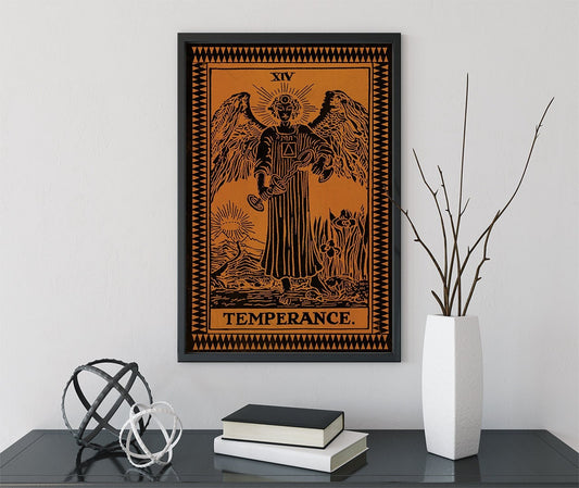 The Temperance Card - Tarot Card Print - The Temperance Terracotta Poster, No Frame
