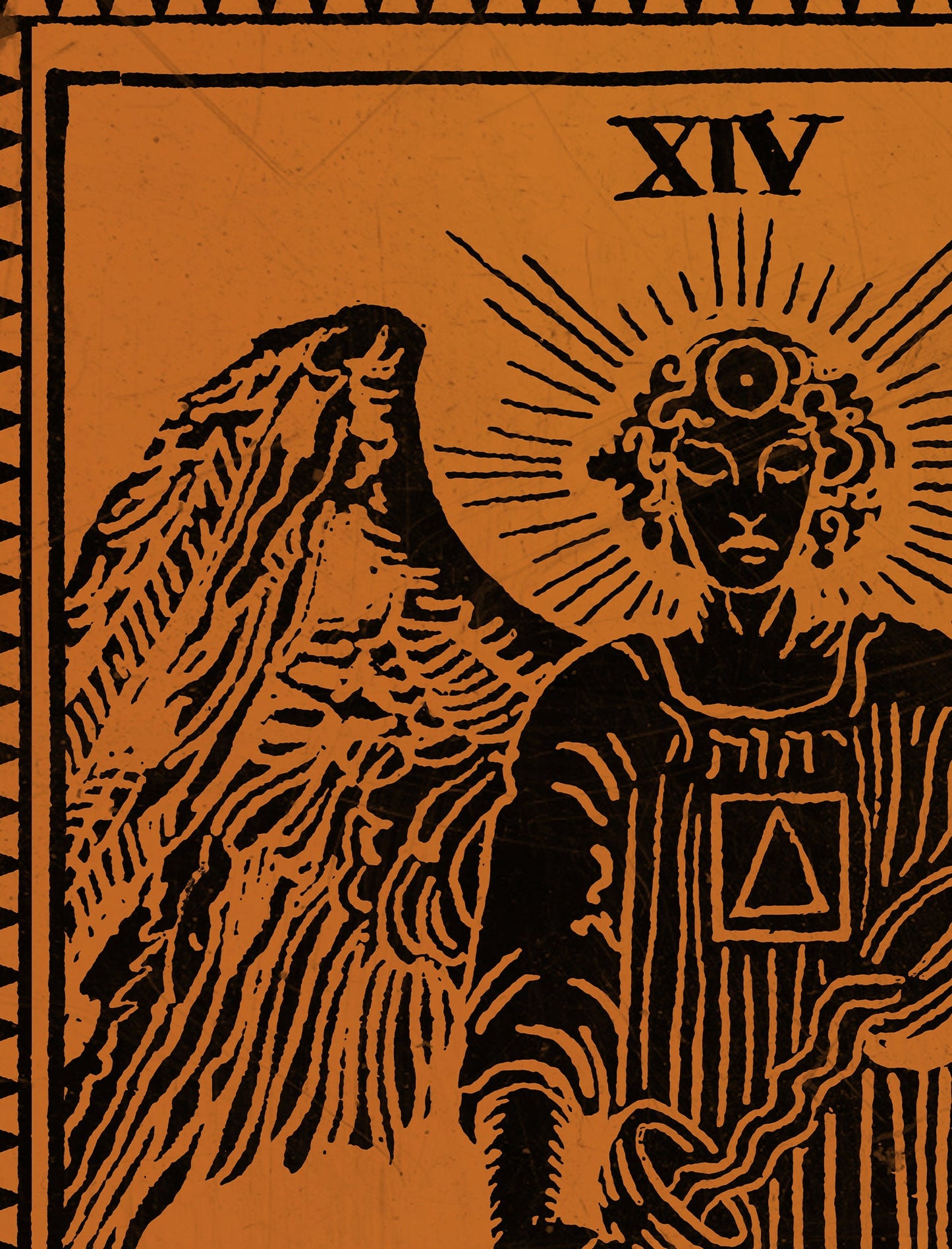 The Temperance Card - Tarot Card Print - The Temperance Terracotta Poster, No Frame