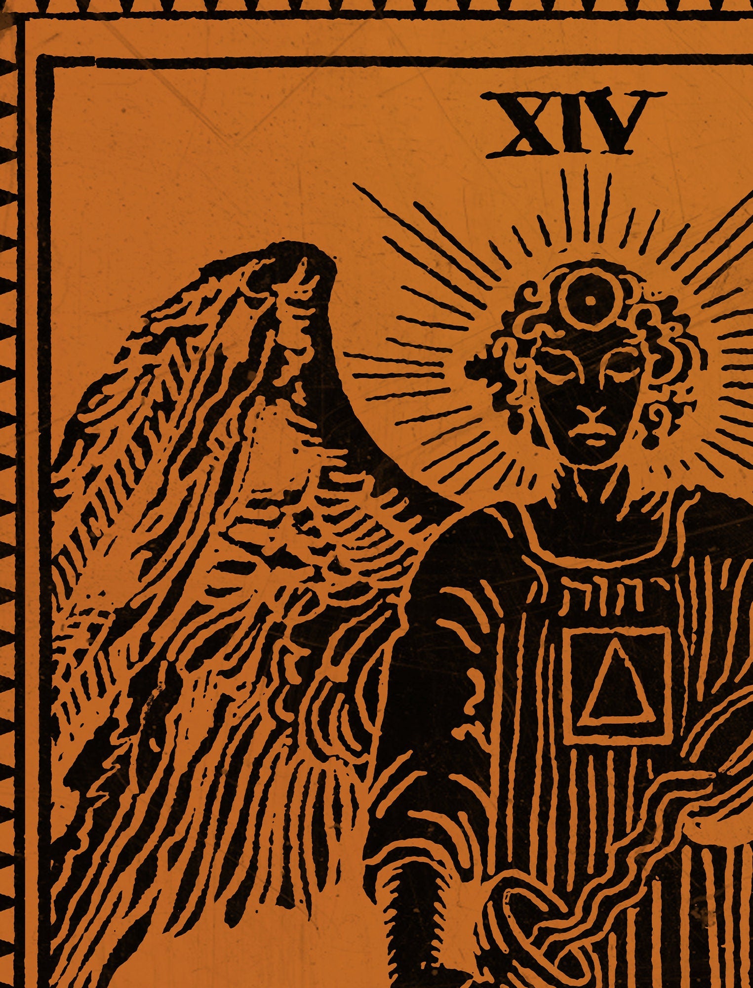 The Temperance Card - Tarot Card Print - The Temperance Terracotta Poster, No Frame