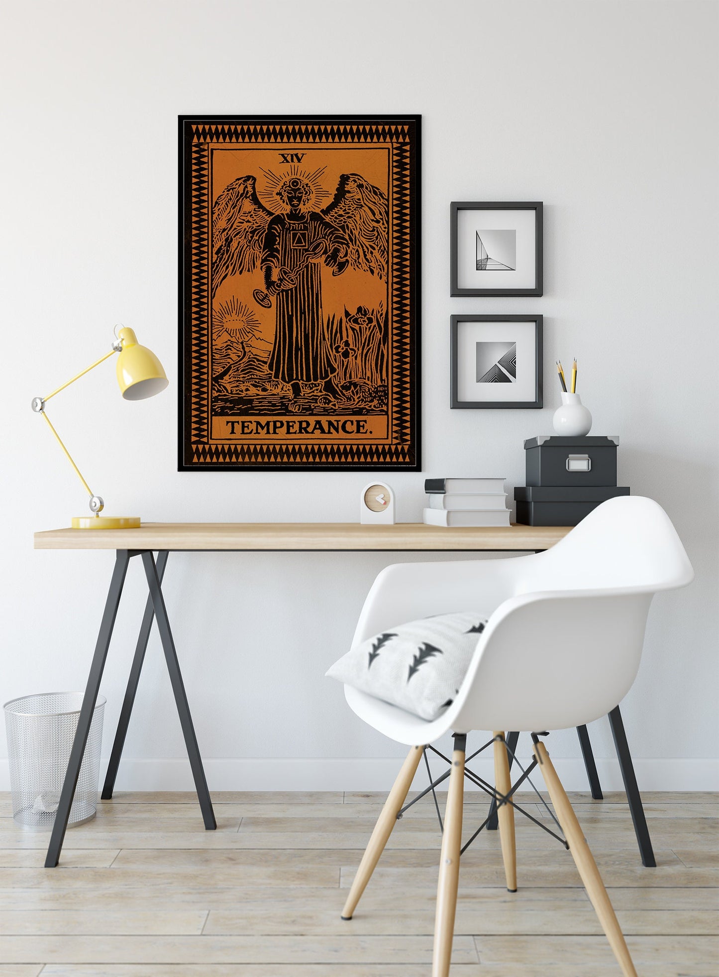 The Temperance Card - Tarot Card Print - The Temperance Terracotta Poster, No Frame