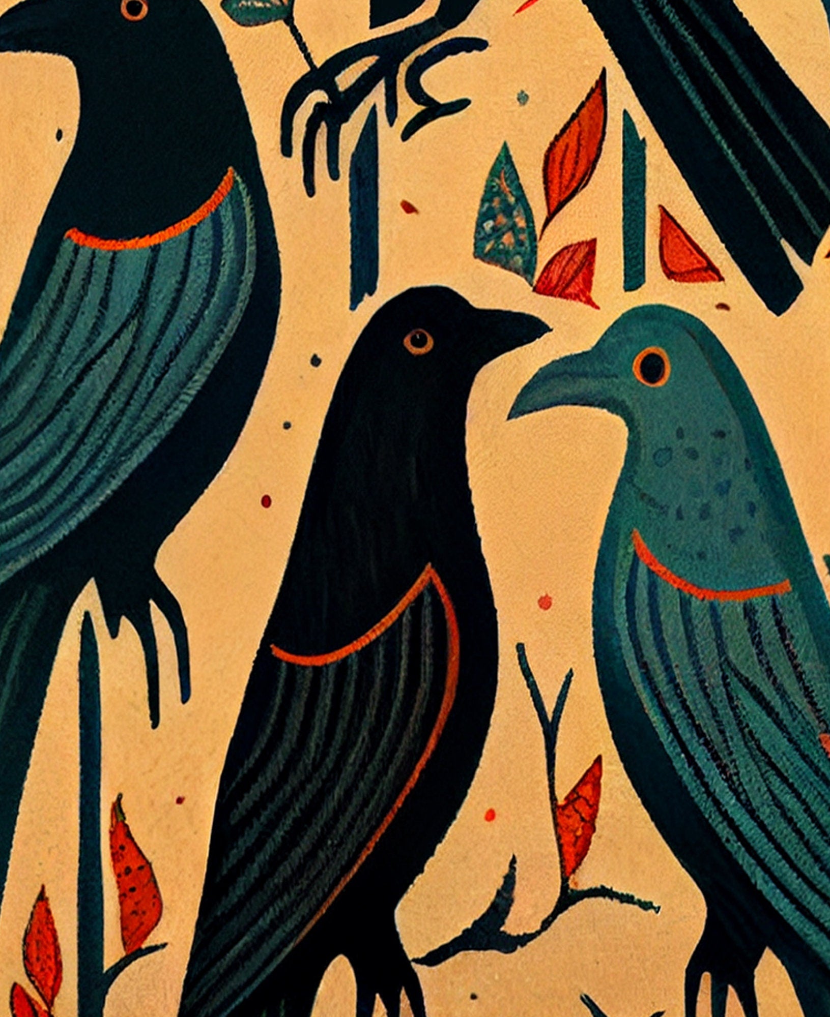 The Black Crows Folk Art Poster, No Frame