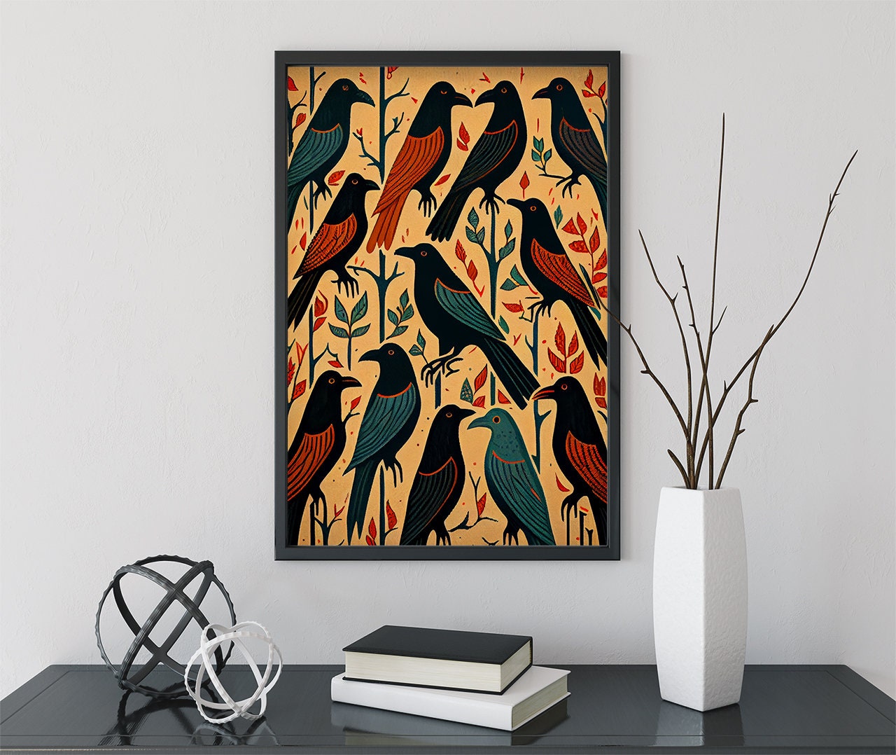 The Black Crows Folk Art Poster, No Frame