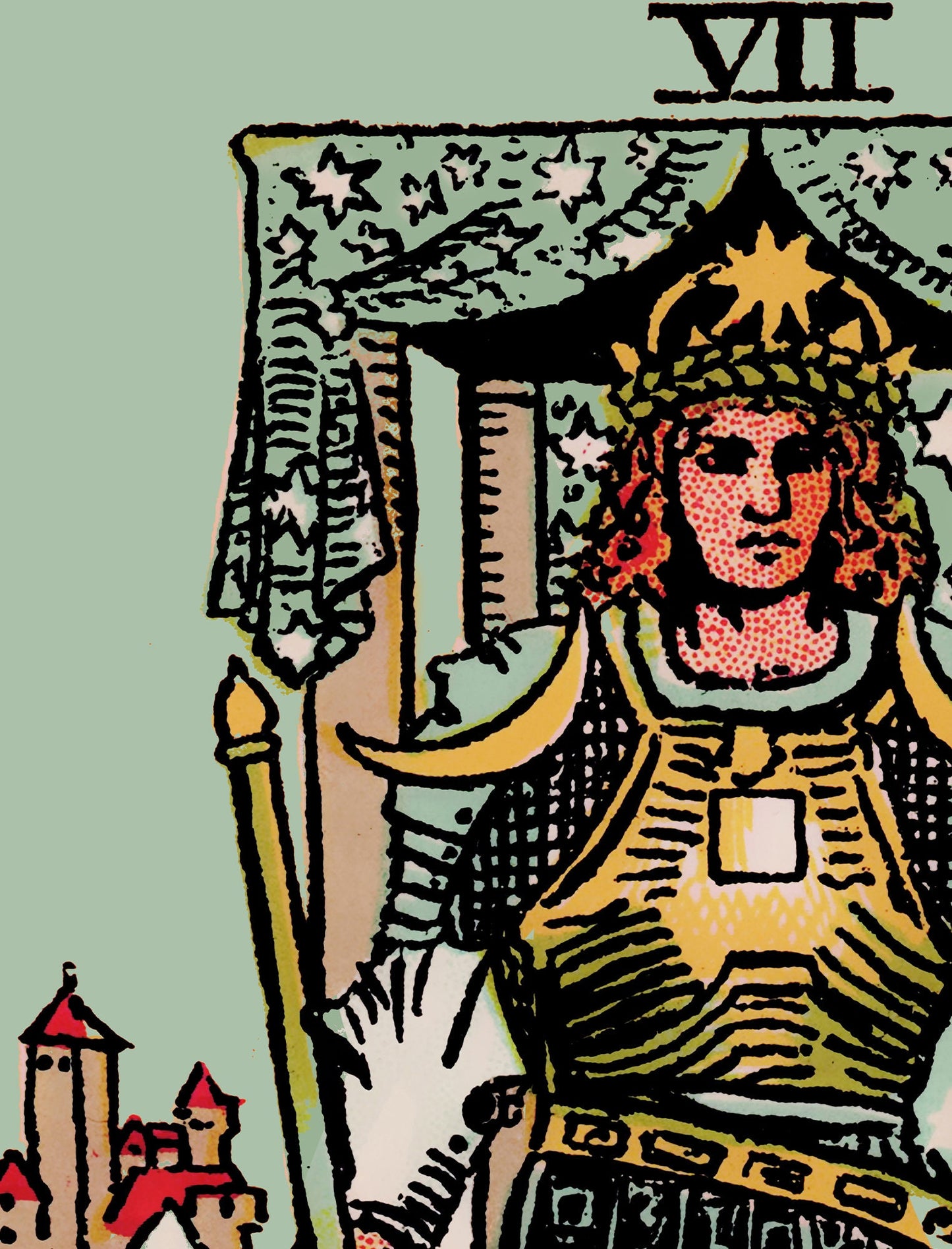 The Chariot- Tarot Card Print - The Chariot Blue Sky Card Poster, No Frame