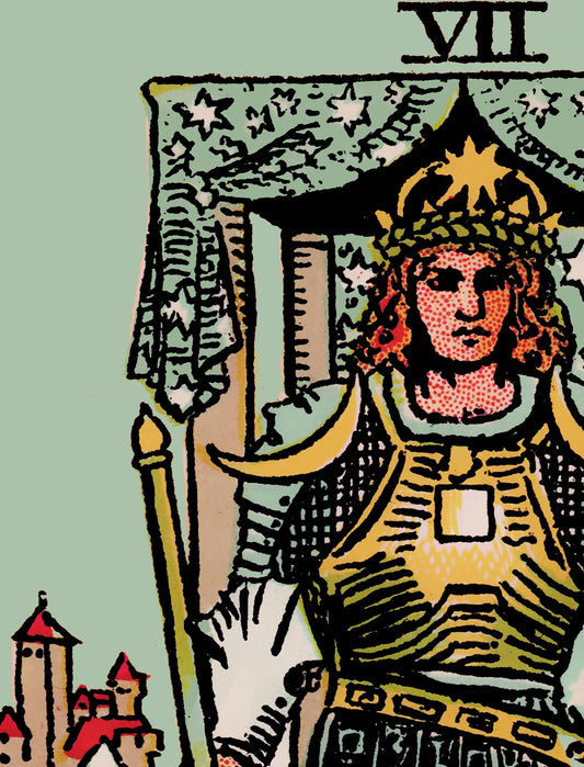 The Chariot Tarot Card Print Blue Sky Poster No Frame for Tarot Enthusiasts and Art Lovers by My Store