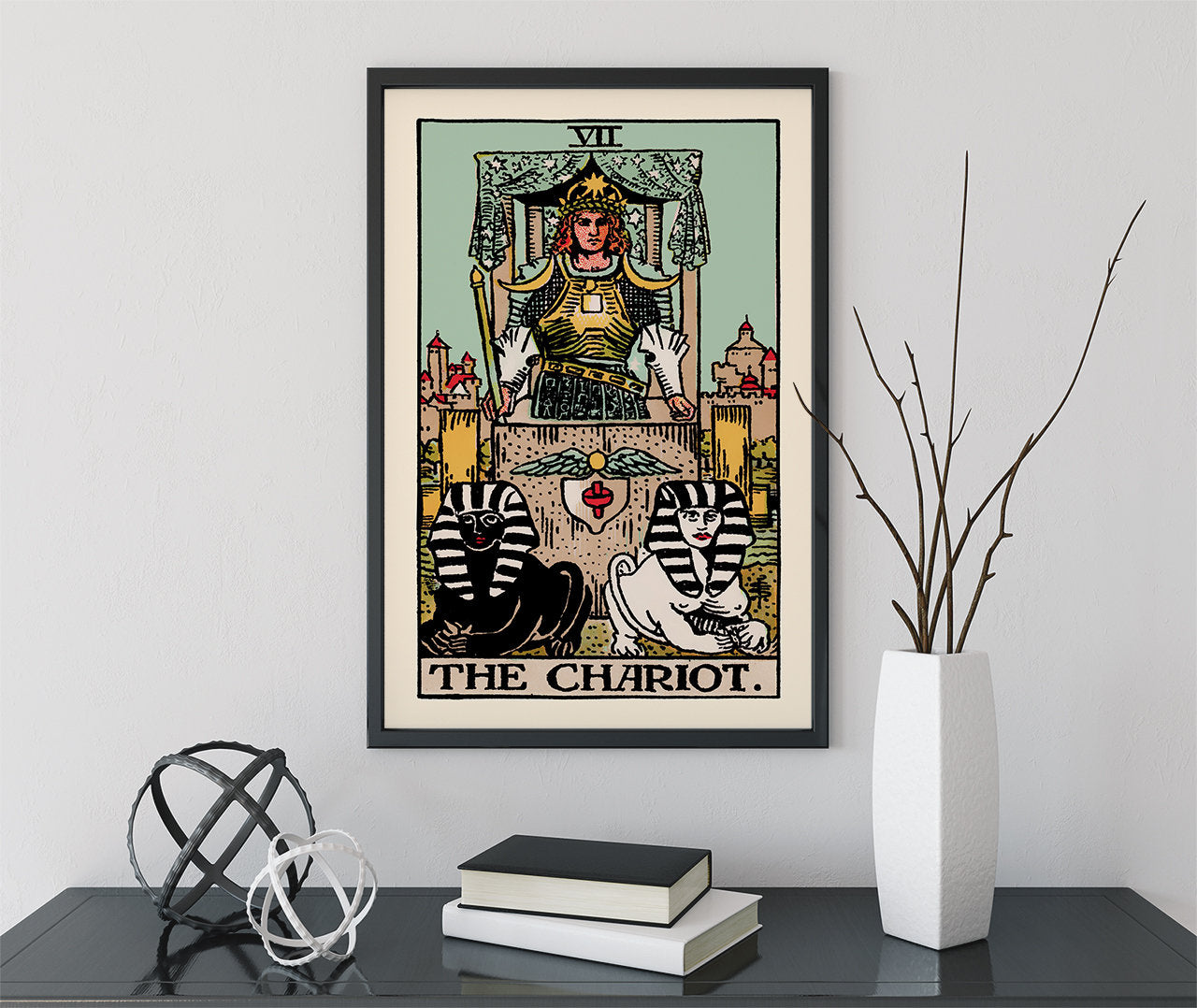 The Chariot- Tarot Card Print - The Chariot Blue Sky Card Poster, No Frame