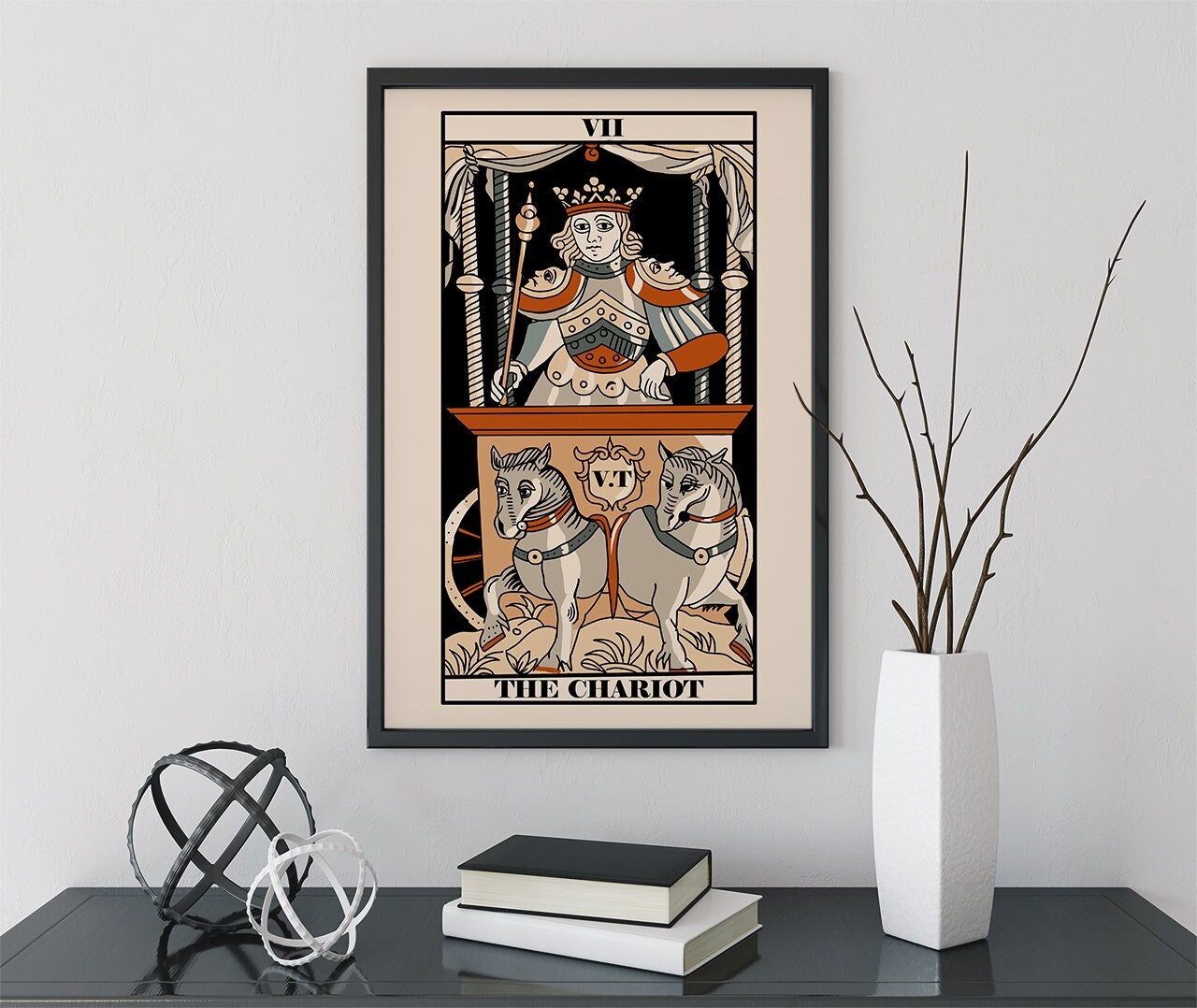 The Chariot- Tarot de Marseille Card Print - The Chariot Card Poster, No Frame
