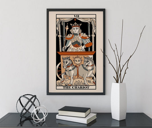 The Chariot- Tarot de Marseille Card Print - The Chariot Card Poster, No Frame