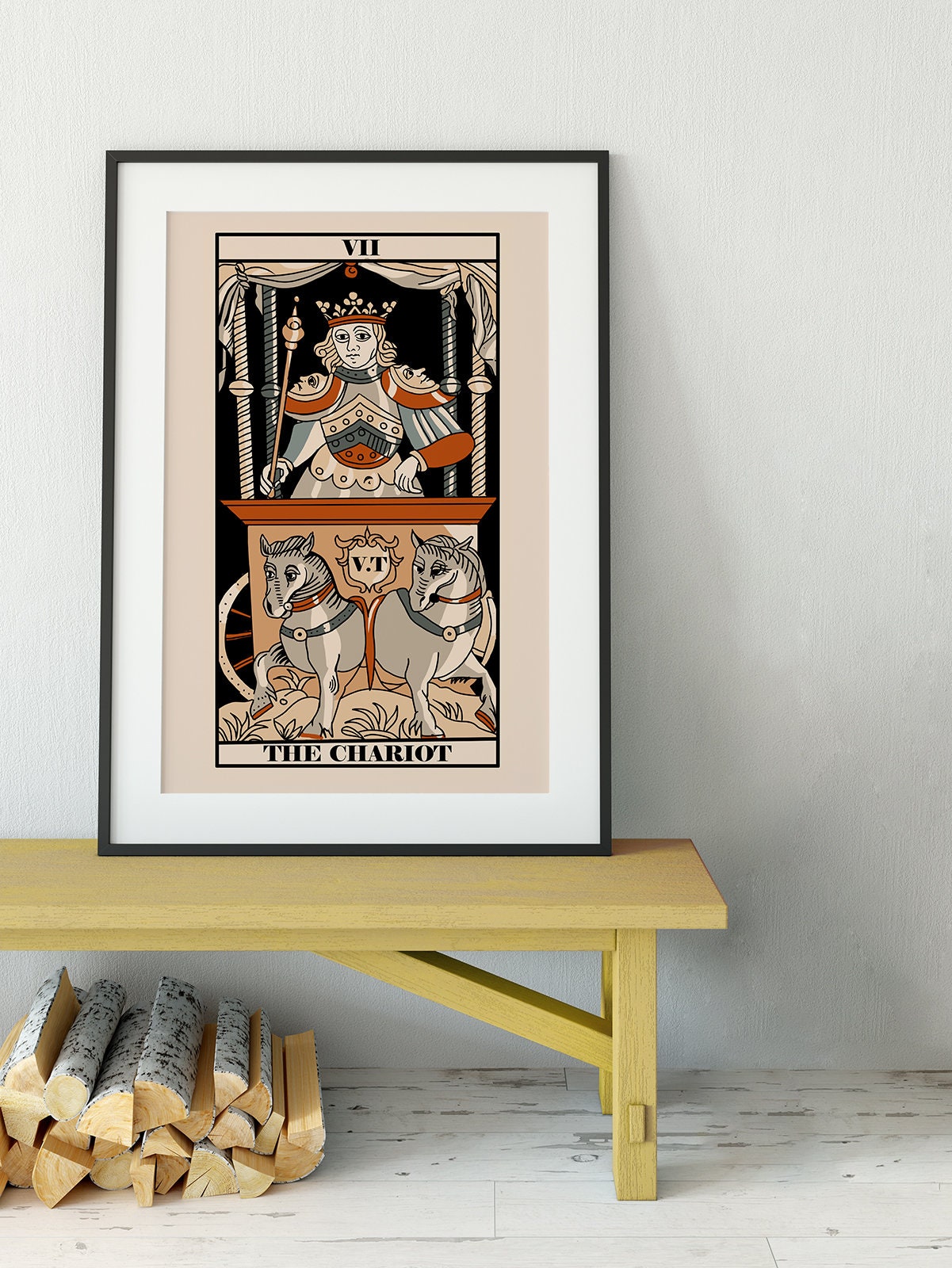 The Chariot- Tarot de Marseille Card Print - The Chariot Card Poster, No Frame
